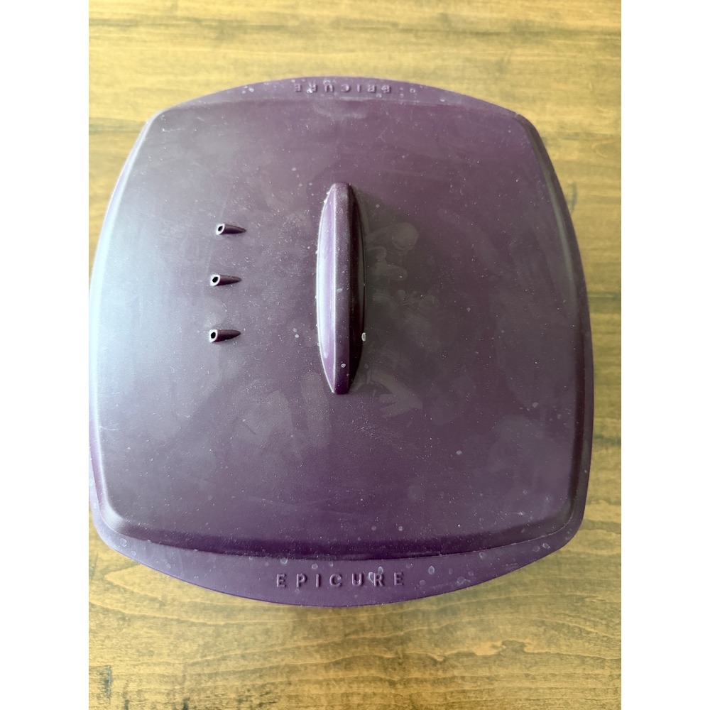 Epicure Multipurpose Steamer Purple Silicone Microwave Cooker with Lid and Tray